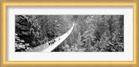 Capilano Bridge, Suspended Walk, Vancouver, British Columbia, Canada BW Fine Art Print