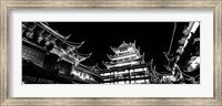 Low Angle View Of Buildings Lit Up At Night, Old Town, Shanghai, China Fine Art Print