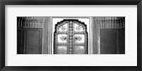 Close-up of a closed door of a palace, Jaipur City Palace, Jaipur, Rajasthan, India BW Fine Art Print