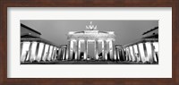 Low angle view of a gate lit up at dusk, Brandenburg Gate, Berlin, Germany BW Fine Art Print