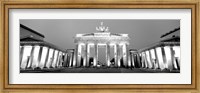Low angle view of a gate lit up at dusk, Brandenburg Gate, Berlin, Germany BW Fine Art Print