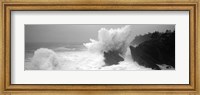 Waves breaking on the coast, Shore Acres State Park, Oregon BW Fine Art Print