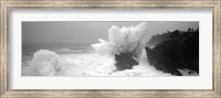 Waves breaking on the coast, Shore Acres State Park, Oregon BW Fine Art Print