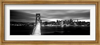 Bridge lit up at dusk, Bay Bridge, San Francisco, California Fine Art Print