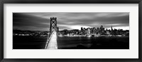 Bridge lit up at dusk, Bay Bridge, San Francisco, California Fine Art Print