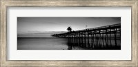 Silhouette of a pier, San Clemente Pier, Los Angeles County, California BW Fine Art Print
