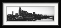 Skylines at dusk along Cumberland River, Nashville, Tennessee Fine Art Print