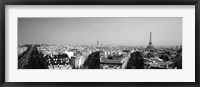 High angle view of a cityscape, Paris, France BW Fine Art Print