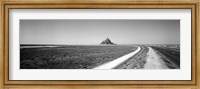 Road passing through a landscape, Mont Saint-Michel, Normandy, France Fine Art Print