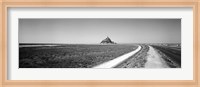 Road passing through a landscape, Mont Saint-Michel, Normandy, France Fine Art Print