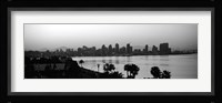 Silhouette of buildings at the waterfront, San Diego, San Diego Bay, California Fine Art Print