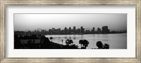 Silhouette of buildings at the waterfront, San Diego, San Diego Bay, California Fine Art Print