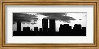 Silhouette of skyscrapers in a city, Century City, City Of Los Angeles, California Fine Art Print