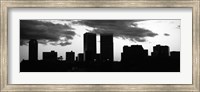 Silhouette of skyscrapers in a city, Century City, City Of Los Angeles, California Fine Art Print