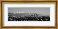 High angle view of a city, Los Angeles, California BW Fine Art Print
