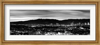 High angle view of a city at dusk, Culver City, Santa Monica Mountains, California Fine Art Print