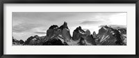 Snowcapped mountain range, Paine Massif, Torres del Paine National Park, Patagonia, Chile Fine Art Print