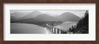 Bridge Over Sylvenstein Lake, Bavaria, Germany BW Fine Art Print