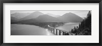 Bridge Over Sylvenstein Lake, Bavaria, Germany BW Fine Art Print
