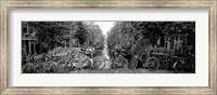 Bikes in Amsterdam, Netherlands (black & white) Fine Art Print