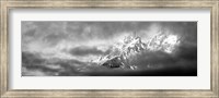 Storm clouds over mountains, Cathedral Group, Teton Range, Wyoming Fine Art Print