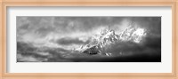 Storm clouds over mountains, Cathedral Group, Teton Range, Wyoming Fine Art Print