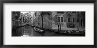 Tourists in a Gondola, Venice, Italy (black & white) Fine Art Print
