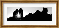 Silhouette of cliffs at Arches National Park, Grand County, Utah Fine Art Print