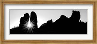 Silhouette of cliffs at Arches National Park, Grand County, Utah Fine Art Print