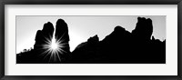 Silhouette of cliffs at Arches National Park, Grand County, Utah Fine Art Print