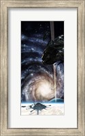Spacecraft arrives at the Docking Atation on an enormous Gas Giant Fine Art Print