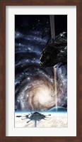 Spacecraft arrives at the Docking Atation on an enormous Gas Giant Fine Art Print