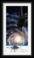 Spacecraft arrives at the Docking Atation on an enormous Gas Giant Fine Art Print