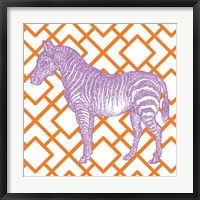 Bright Menagerie Zebra Framed Print