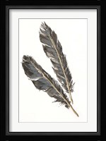 Gold Feathers III on White Fine Art Print