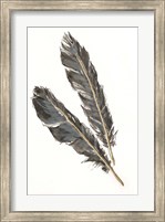 Gold Feathers III on White Fine Art Print