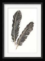 Gold Feathers IV on White Fine Art Print