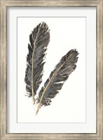 Gold Feathers IV on White Fine Art Print