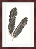 Gold Feathers IV on White Fine Art Print