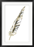 Gilded Swan Feather II Framed Print