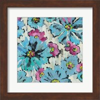 Graphic Pink and Blue Floral I Fine Art Print