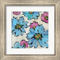 Graphic Pink and Blue Floral II Fine Art Print