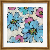 Graphic Pink and Blue Floral II Fine Art Print