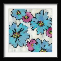 Graphic Pink and Blue Floral III Framed Print