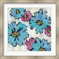 Graphic Pink and Blue Floral III Fine Art Print