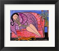 Big Diva Lounging With Lizard & Kitty Fine Art Print