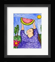 Big Diva With Watermelon Framed Print