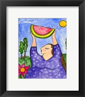 Big Diva With Watermelon Framed Print