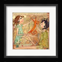 Big Eyed Girl Best Friends Fine Art Print
