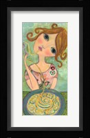 Big Eyed Girl Bon Appetit Framed Print
